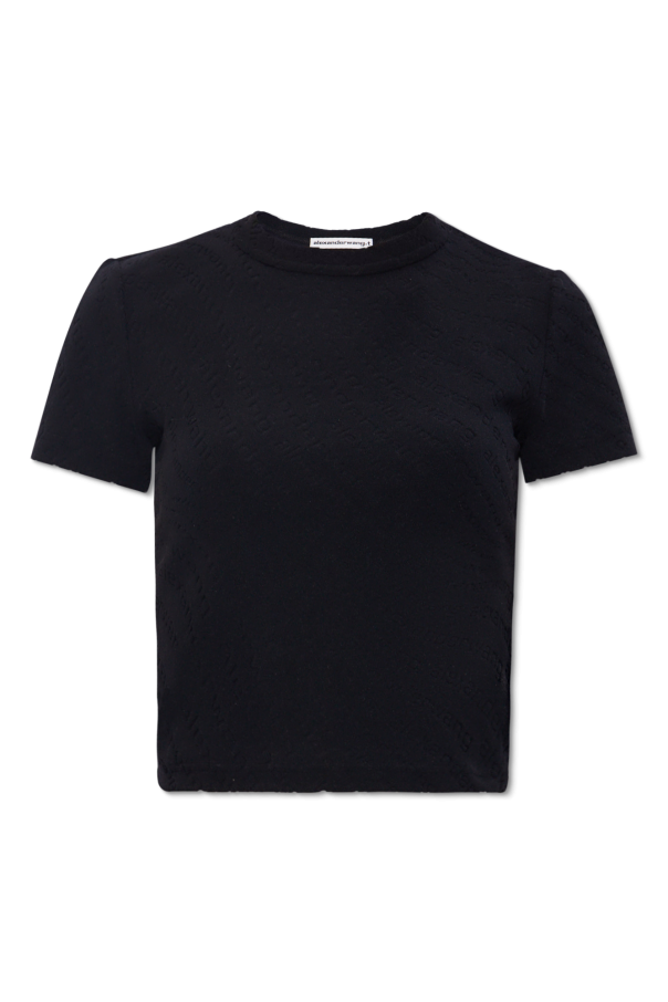 Tシャツ・カットソー ALEXANDER WANG Women Hoodies 1KC3241060 001 BLACK Alexander Wang Rubberised Logo Cotton Hoodie | Black | FARFETCH